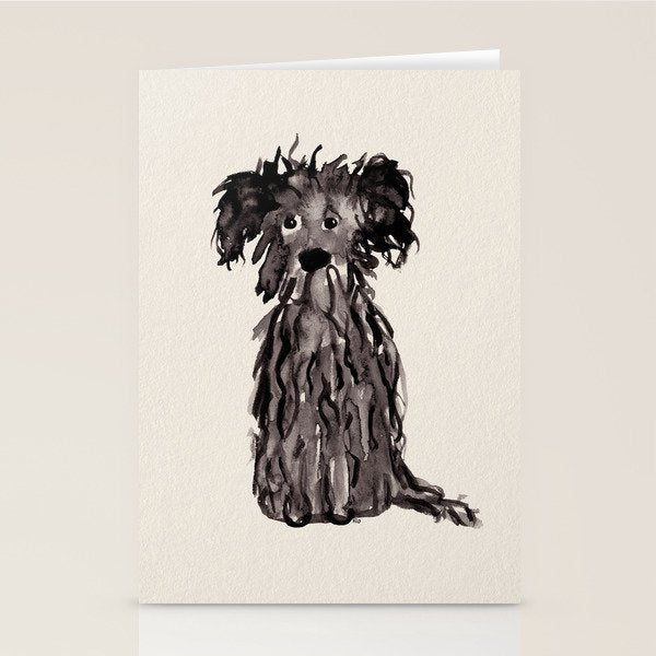 A scruffy little dog watercolor painting  Stationery Card Gallery Image 1