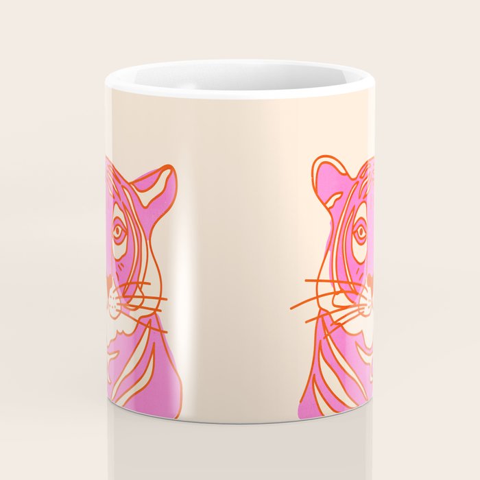 Hot Pink Tiger Portrait Coffee Mug Gallery Image 4