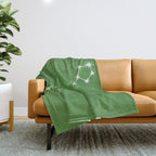 Pisces Zodiac Star Constellation Line Art Kelly Green Throw Blanket Gallery Image 1