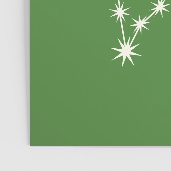 Pisces Zodiac Star Constellation Line Art Kelly Green Poster Gallery Image 3