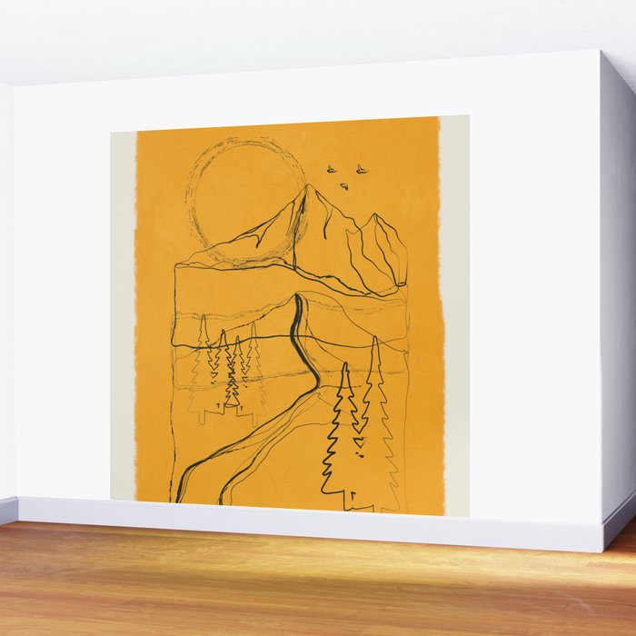 Minimalist Mountains 3 Wall Mural Gallery Image 2