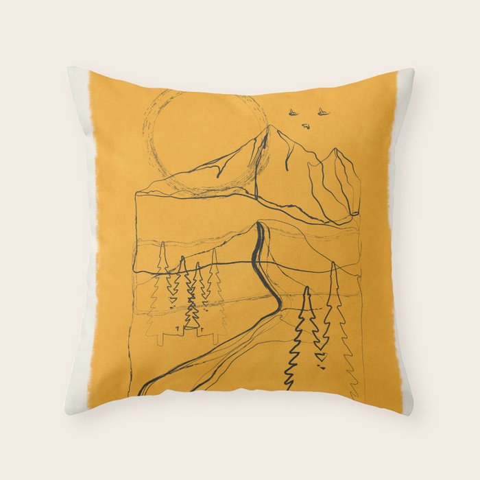 Minimalist Mountains 3 Throw Pillow Gallery Image 6