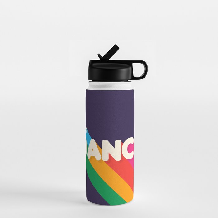 RAINBOW DANCE TYPOGRAPHY- let's dance Water Bottle Gallery Image 1