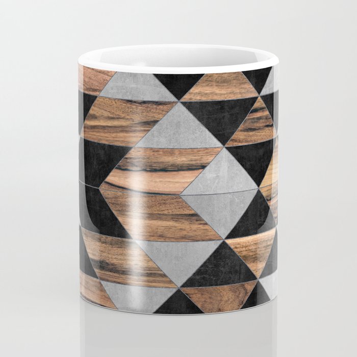 Urban Tribal Pattern No.10 - Aztec - Concrete and Wood Coffee Mug Gallery Image 4