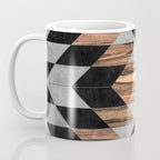 Urban Tribal Pattern No.10 - Aztec - Concrete and Wood Coffee Mug Gallery Image 3