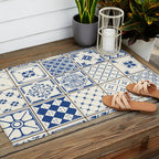 Blue Ceramic Tiles Outdoor Rug Gallery Image 2
