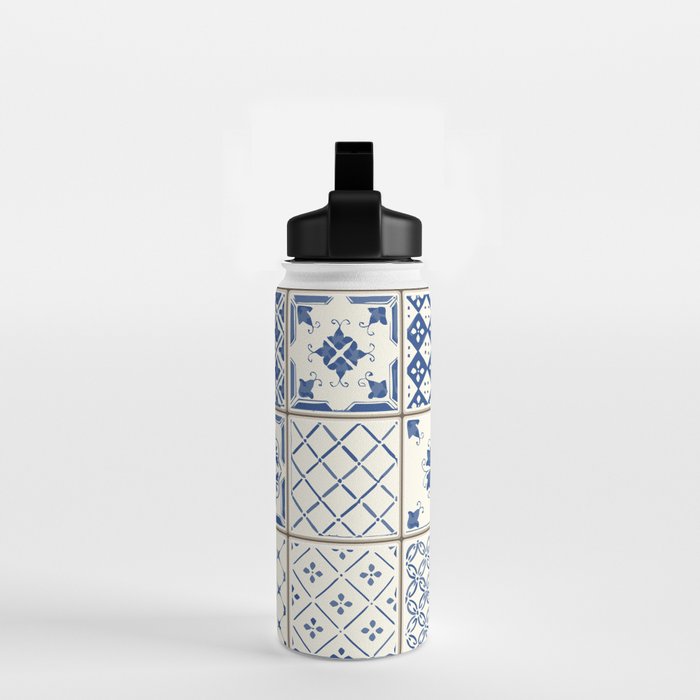 Blue Ceramic Tiles Water Bottle Gallery Image 2
