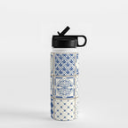 Blue Ceramic Tiles Water Bottle Gallery Image 1