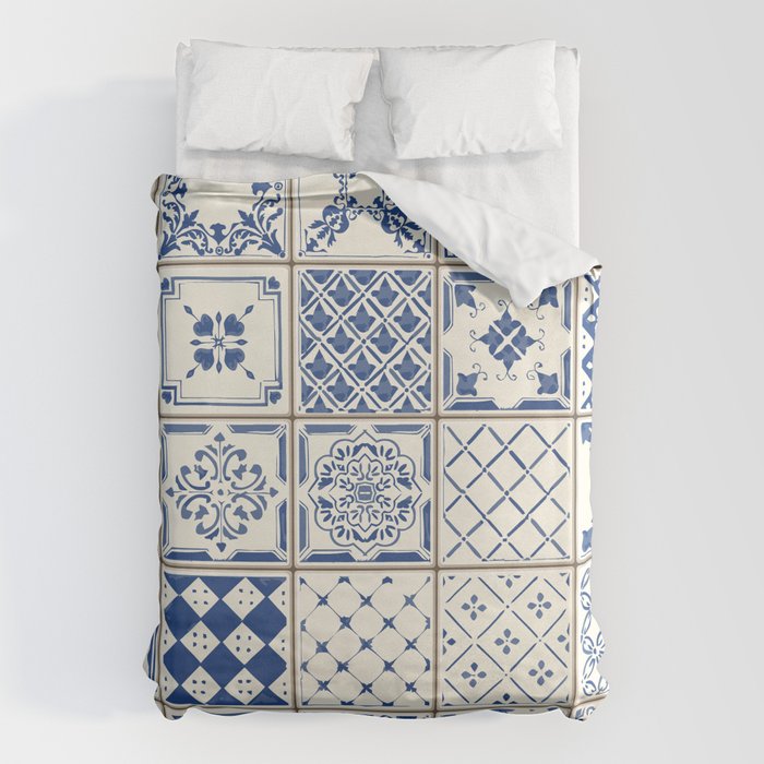 Blue Ceramic Tiles Duvet Cover Gallery Image 6