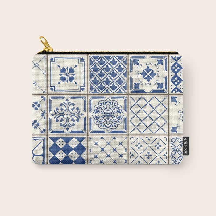 Blue Ceramic Tiles Carry All Pouch Gallery Image 1