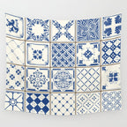 Blue Ceramic Tiles Wall Tapestry Gallery Image 4