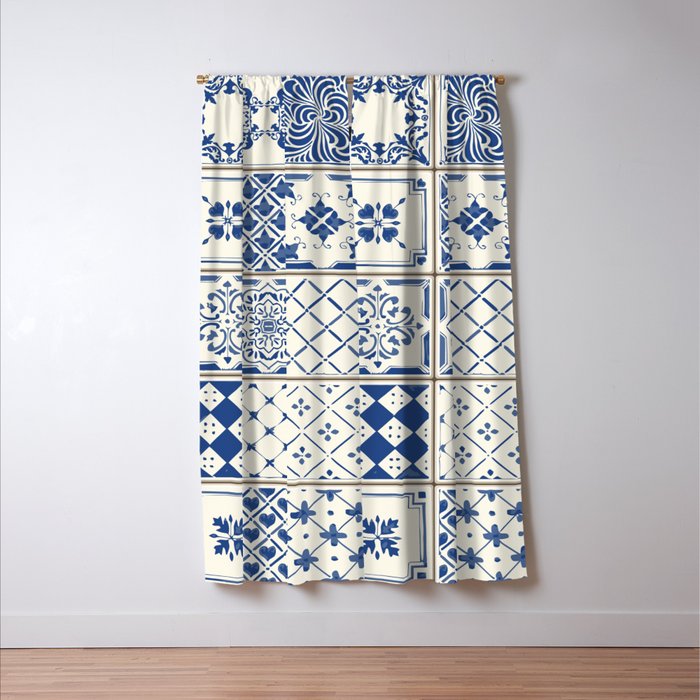 Blue Ceramic Tiles Window Curtain Gallery Image 3