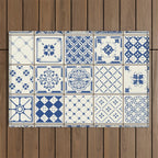 Blue Ceramic Tiles Outdoor Rug Gallery Image 1