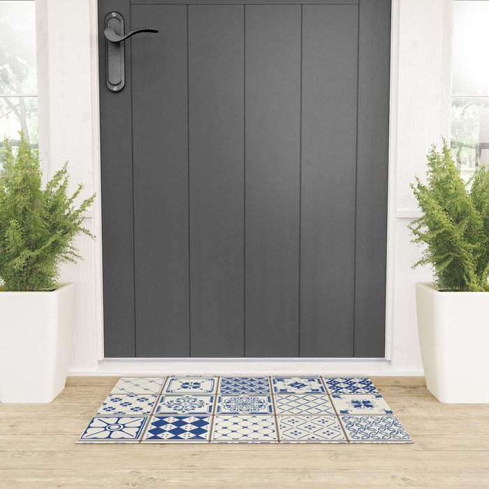 Blue Ceramic Tiles Welcome Mat Gallery Image 3