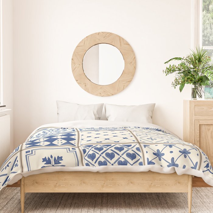 Blue Ceramic Tiles Duvet Cover Gallery Image 3