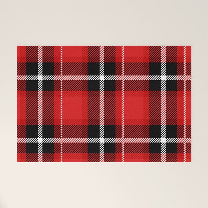 Red + Black Plaid Welcome Mat Gallery Image 1