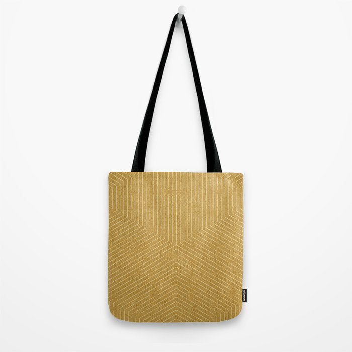 boho hexagon stripes - mustard Tote Bag Gallery Image 2