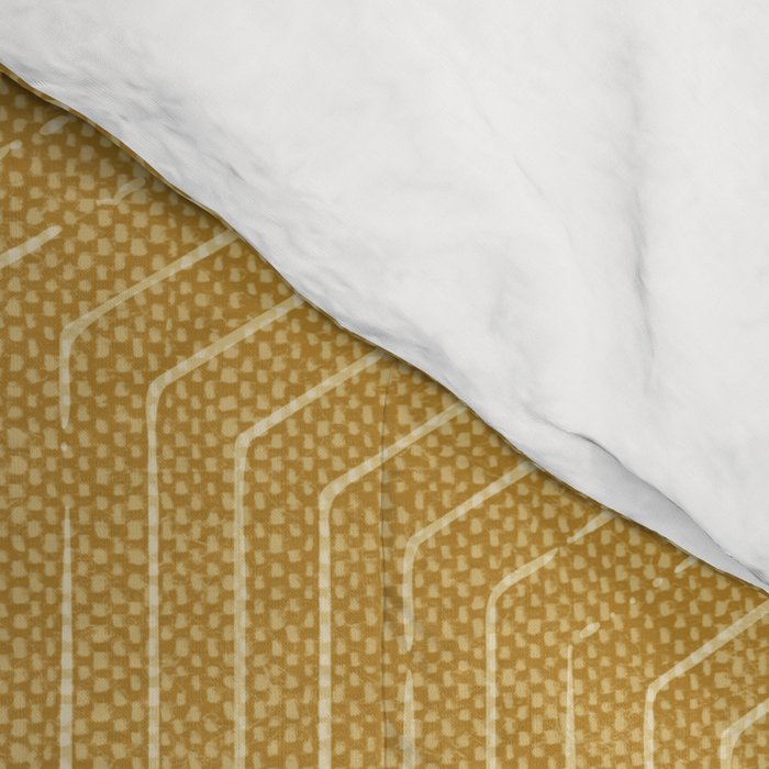 boho hexagon stripes - mustard Comforter Gallery Image 4