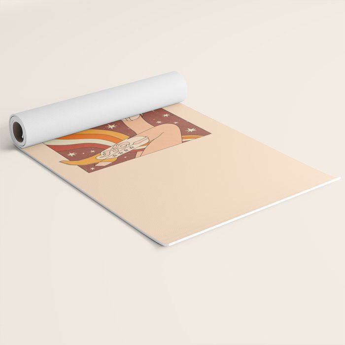 Neutral 70s Western Boots Yoga Mat Gallery Image 2