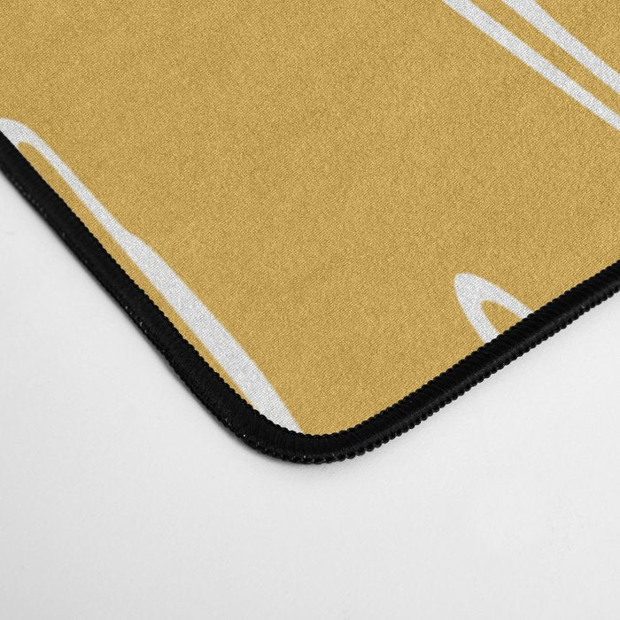 Raindrop Abstract Boho Pattern, Yellow Desk Mat Gallery Image 4