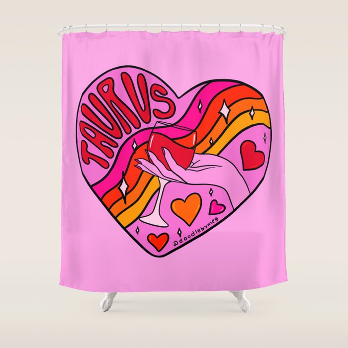 Taurus Valentine Shower Curtain Gallery Image 1