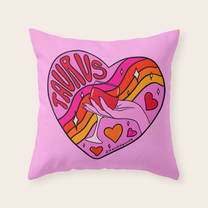 Taurus Valentine Throw Pillow Gallery Image 1