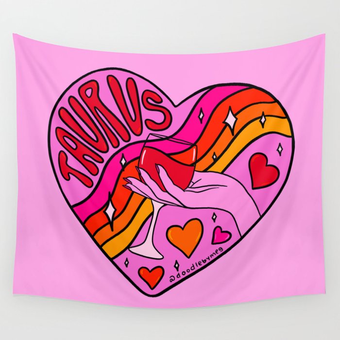 Taurus Valentine Wall Tapestry Gallery Image 1