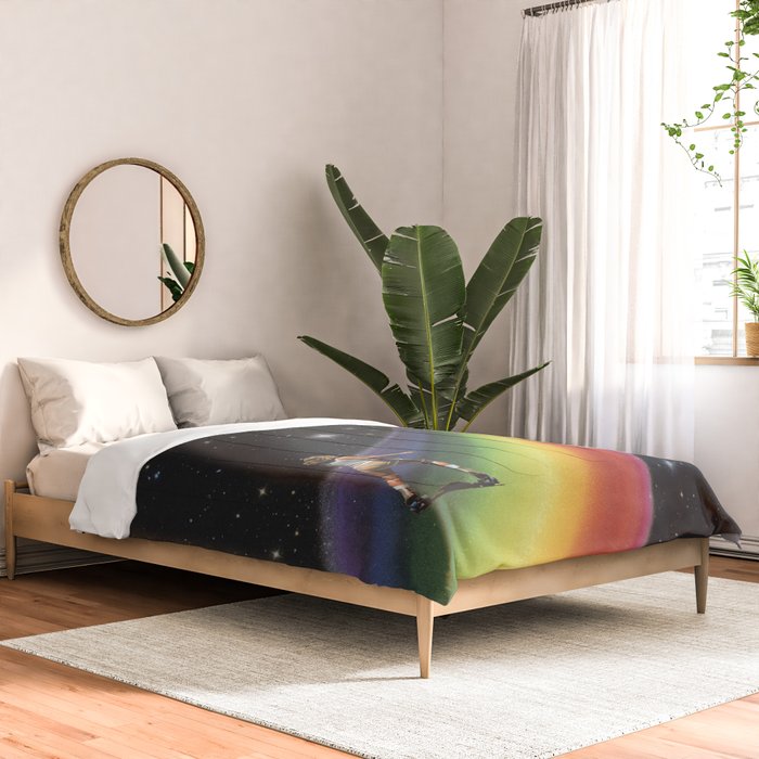 Retro Cosmic Rainbow Roller Skating Comforter Gallery Image 2