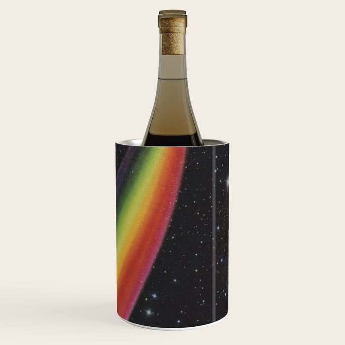 Retro Cosmic Rainbow Roller Skating Wine Chiller Gallery Image 3
