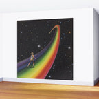 Retro Cosmic Rainbow Roller Skating Wall Mural Gallery Image 2