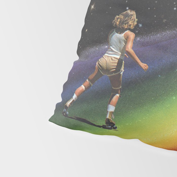 Retro Cosmic Rainbow Roller Skating Pillow Sham Gallery Image 4