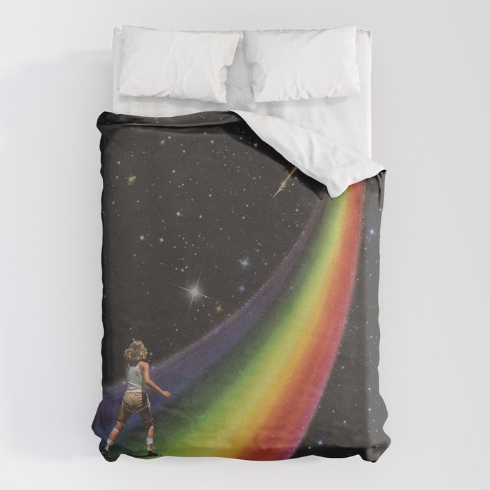 Retro Cosmic Rainbow Roller Skating Duvet Cover Gallery Image 6