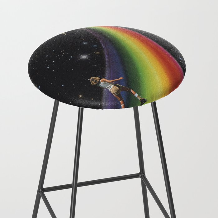 Retro Cosmic Rainbow Roller Skating Stool Gallery Image 2
