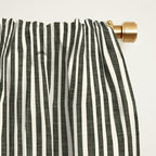 linen textured stripes - olive green Window Curtain Gallery Image 2