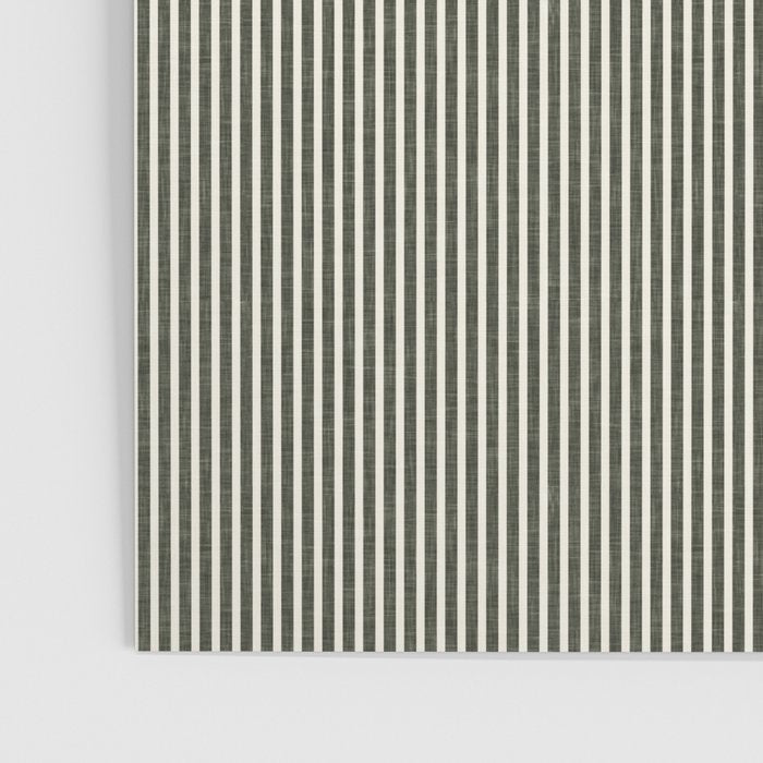 linen textured stripes - olive green Poster Gallery Image 3