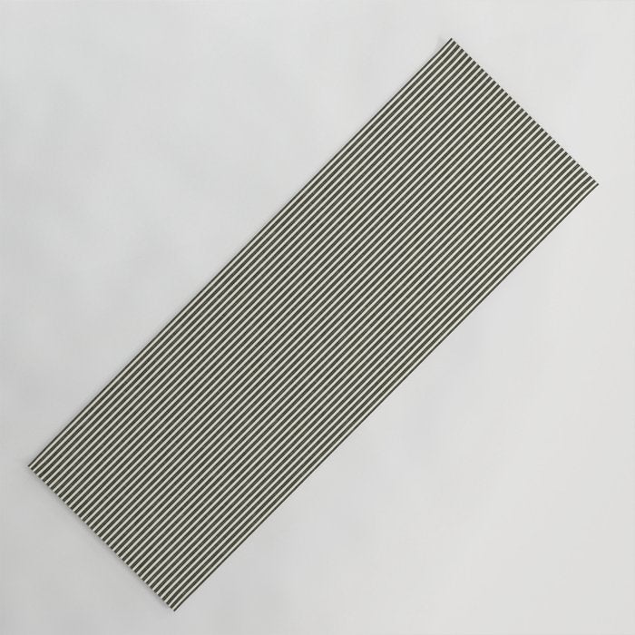 linen textured stripes - olive green Yoga Mat Gallery Image 1