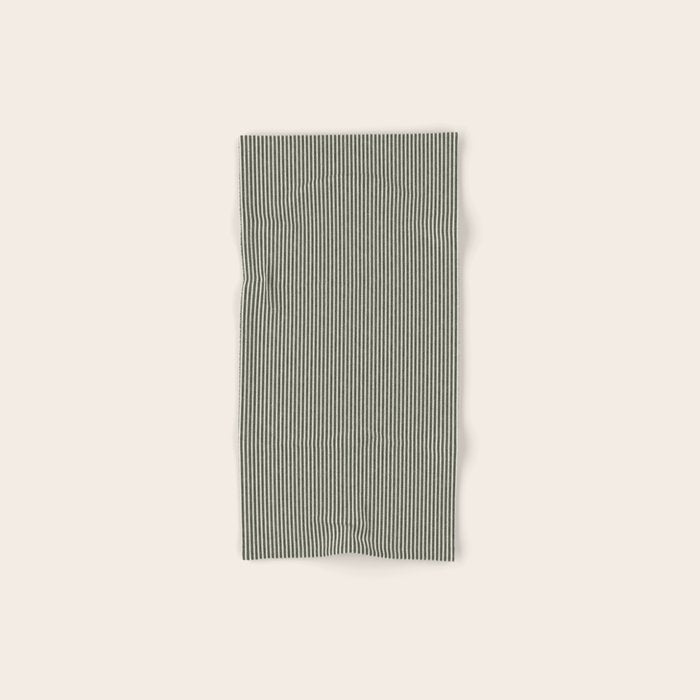 linen textured stripes - olive green Bath Towel Gallery Image 1