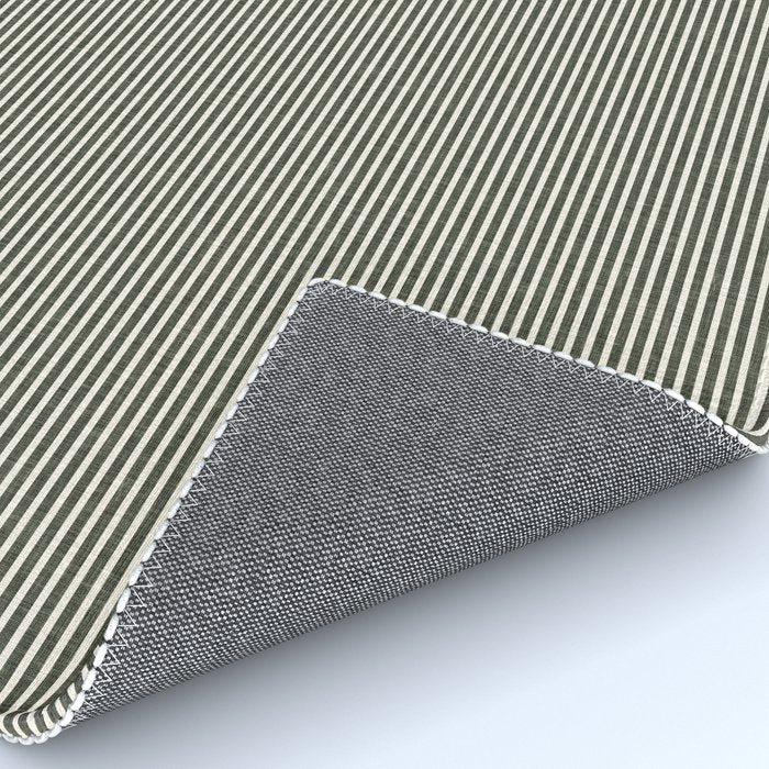 linen textured stripes - olive green Rug Gallery Image 4
