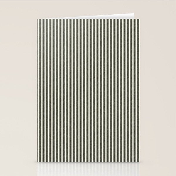 linen textured stripes - olive green Stationery Card Gallery Image 2