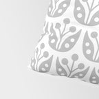 Mid Century Flower Pattern Gray Pillow Sham Gallery Image 4