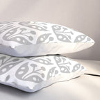 Mid Century Flower Pattern Gray Pillow Sham Gallery Image 3