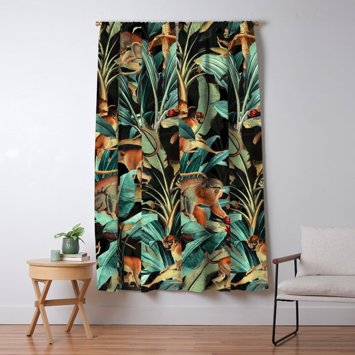 Monkey Tropical Jungle Window Curtain Gallery Image 5
