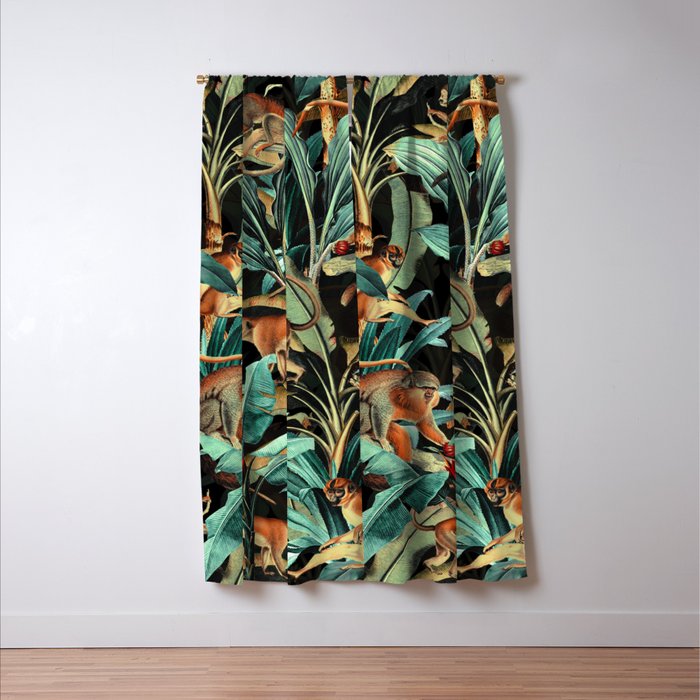 Monkey Tropical Jungle Window Curtain Gallery Image 3