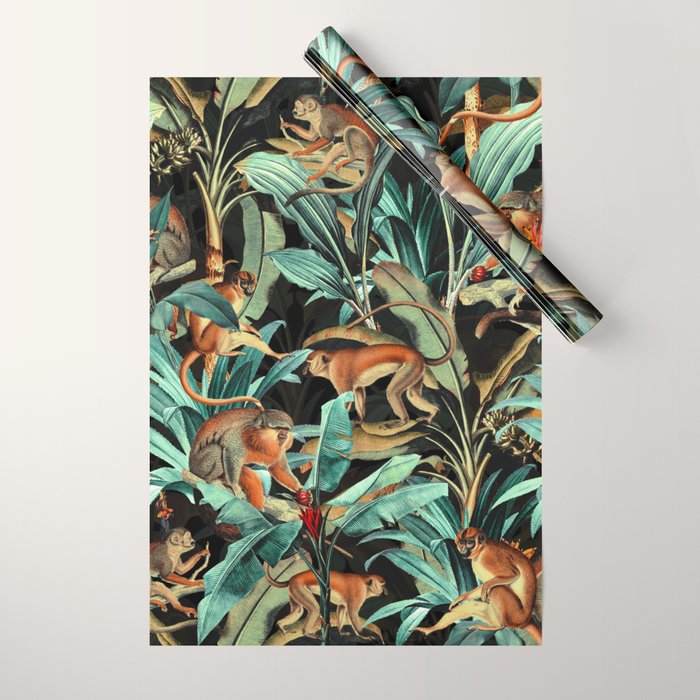 Monkey Tropical Jungle Wrapping Paper Gallery Image 1
