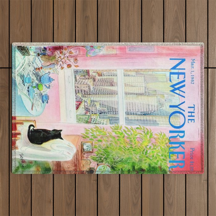 The New Yorker - Black Cat Outdoor Rug Gallery Image 1