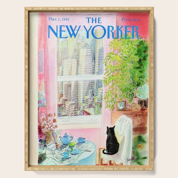 The New Yorker - Black Cat Serving Tray Gallery Image 1