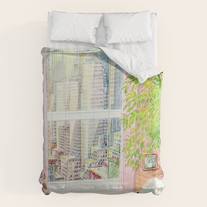 The New Yorker - Black Cat Comforter Gallery Image 1