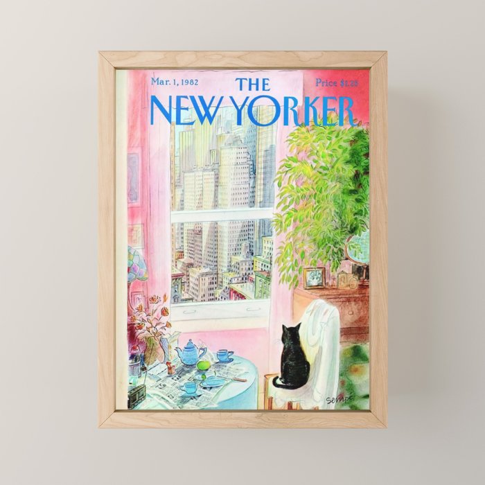 The New Yorker - Black Cat Mini Art Print Gallery Image 1