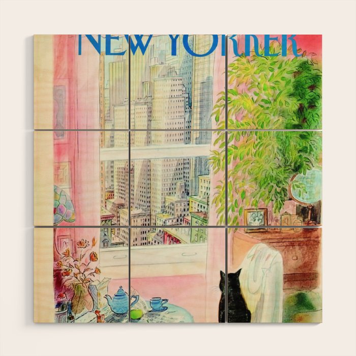 The New Yorker - Black Cat Wood Wall Art Gallery Image 1