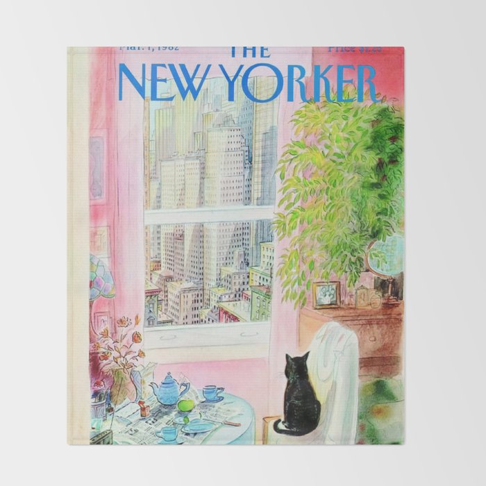 The New Yorker - Black Cat Throw Blanket Gallery Image 2